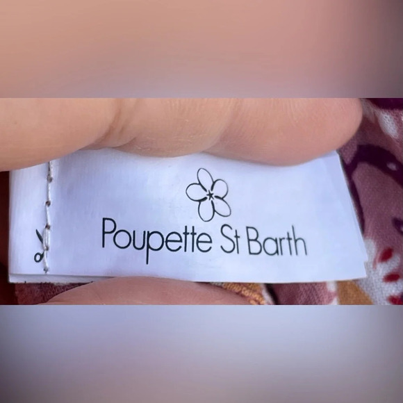 Poupette St.Barth Amora Drop Waist Mini Dress in pink/Purple Margot small - Picture 11 of 12